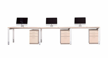 Oblique 3 Person Straight Desk at online8 furniture store Auckland