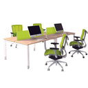 Oblique 4 Person Back to Back Desk at online8 furniture store Auckland