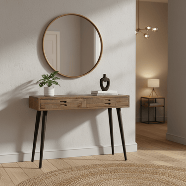 Old Elm 2 Drawer Writing Desk | Console Table at online8 furniture store Auckland