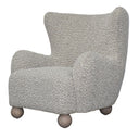 Oliver Boucle Occasional Chair - River Rock at online8 furniture store Auckland