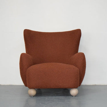 Oliver Boucle Occasional Chair - Rust at online8 furniture store Auckland