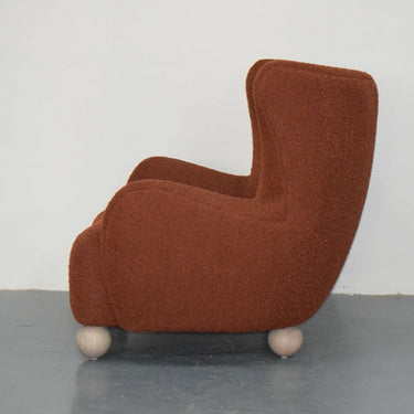 Oliver Boucle Occasional Chair - Rust at online8 furniture store Auckland