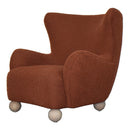 Oliver Boucle Occasional Chair - Rust at online8 furniture store Auckland