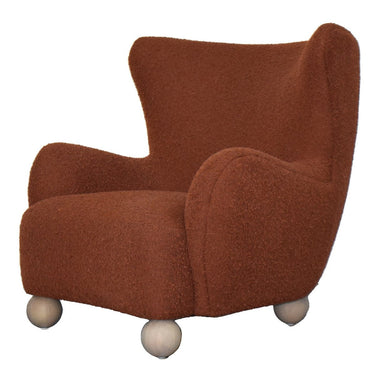 Oliver Boucle Occasional Chair - Rust at online8 furniture store Auckland