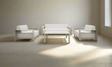 Olivia Outdoor Sofa/Coffee Table Set - Taupe at online8 furniture store Auckland