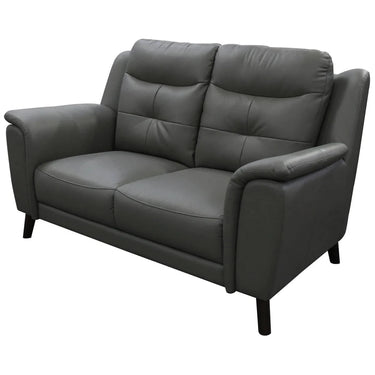 Opal Leather 2 Seat Sofa - Gun Metal at online8 furniture store Auckland