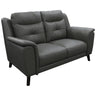 Opal Leather 2 Seat Sofa - Gun Metal at online8 furniture store Auckland