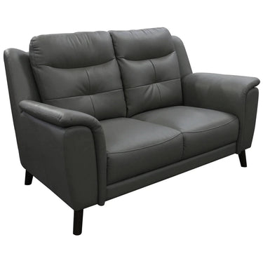 Opal Leather 2 Seat Sofa - Gun Metal at online8 furniture store Auckland