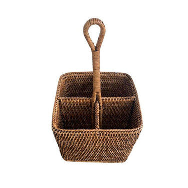 Organiser 4 Compartment Rattan Basket at online8 furniture store Auckland