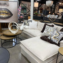 Orlando Slip Cover Sofa with Chaise - Natural at online8 furniture store Auckland