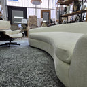 Ormond Curved Boucle 3.5 Seater Sofa - White at online8 furniture store Auckland