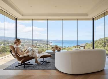 Ormond Curved Boucle 3.5 Seater Sofa - White at online8 furniture store Auckland