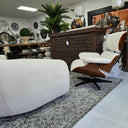 Ormond Curved Boucle 3.5 Seater Sofa - White at online8 furniture store Auckland