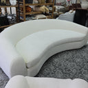 Ormond Curved Boucle 3.5 Seater Sofa - White at online8 furniture store Auckland