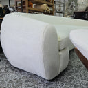 Ormond Curved Boucle 3.5 Seater Sofa - White at online8 furniture store Auckland