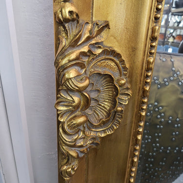 Ornate Bevelled Floor Mirror – Antique Gold at online8 furniture store Auckland