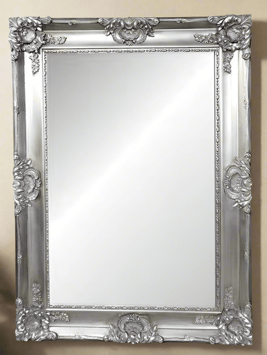 Ornate Bevelled Floor Mirror – Antique Silver at online8 furniture store Auckland