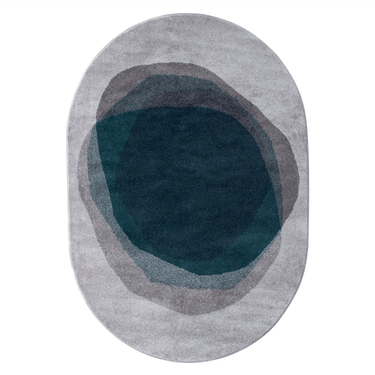 Osaka Oval Silver/Green Rug at online8 furniture store Auckland
