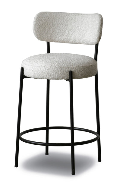 Oscar Boucle Barstool - White at online8 furniture store Auckland