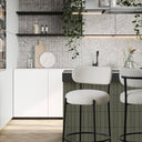 Oscar Boucle Barstool - White at online8 furniture store Auckland