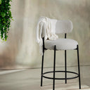 Oscar Boucle Barstool - White at online8 furniture store Auckland