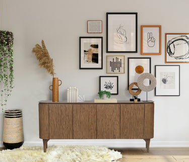 Oslo 4 Door Sideboard - Brown at online8 furniture store Auckland