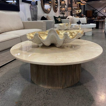 Otago Marble Top Round Coffee Table - 100cm at online8 furniture store Auckland
