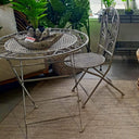 Outdoor Garden Table and Chair Set - Antique White at online8 furniture store Auckland