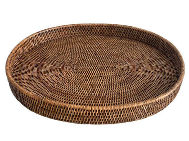 Oval Closed Rattan Tray - 46cm at online8 furniture store Auckland