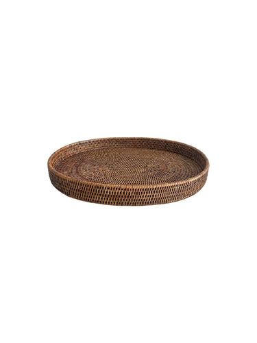 Oval Closed Rattan Tray - 46cm at online8 furniture store Auckland