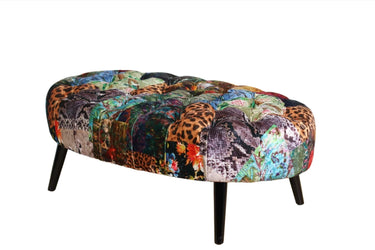 Oval Patchwork Ottoman at online8 furniture store Auckland