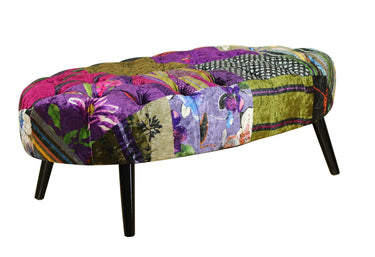 Oval Patchwork Ottoman at online8 furniture store Auckland