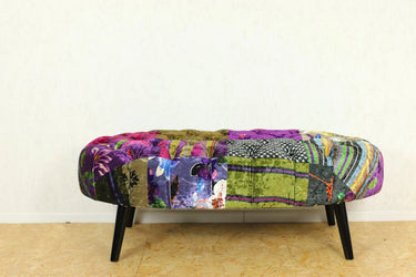 Oval Patchwork Ottoman at online8 furniture store Auckland