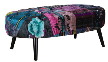 Oval Patchwork Ottoman at online8 furniture store Auckland
