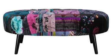 Oval Patchwork Ottoman at online8 furniture store Auckland