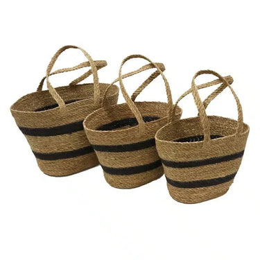 Oval Shopping Stripe Bag s/3 at online8 furniture store Auckland