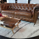 Oxford Aged Leather 3-Seater Chesterfield - Foundry at Online8 Furniture Auckland NZ