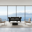 Oxford Chesterfield Aged Leather 2 Seater Sofa - Belon Black at online8 furniture store Auckland