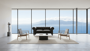 Oxford Chesterfield Aged Leather 2 Seater Sofa - Belon Black at online8 furniture store Auckland