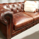 Oxford Chesterfield Aged Leather 2 Seater Sofa - Vintage Cigar at online8 furniture store Auckland