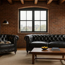 Oxford Chesterfield Aged Leather 3 Seater Sofa - Belon Black at online8 furniture store Auckland
