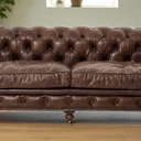 Oxford Chesterfield Aged Leather 3 Seater Sofa - Vintage Cigar at online8 furniture store Auckland