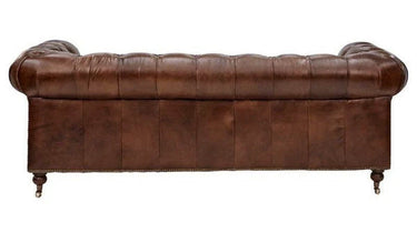 Oxford Chesterfield Aged Leather 3 Seater Sofa - Vintage Cigar at online8 furniture store Auckland