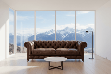 Oxford Chesterfield Aged Leather 3 Seater Sofa - Vintage Cigar at online8 furniture store Auckland