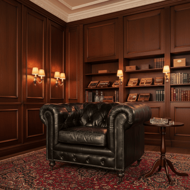 Oxford Chesterfield Aged Leather Armchair - Belon Black at Online8 Furniture Auckland NZ