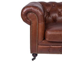 Oxford Chesterfield Aged Leather Armchair - Vintage Cigar at online8 furniture store Auckland