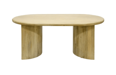 Paden Curved Dining Table – Natural - 1800mm at online8 furniture store Auckland