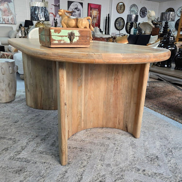 Paden Curved Dining Table – Natural - 1800mm at online8 furniture store Auckland