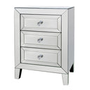 Palisade 3 Drawer Mirrored Bedside Table at online8 furniture store Auckland