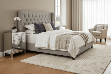 Palisade 3 Drawer Mirrored Bedside Table at online8 furniture store Auckland